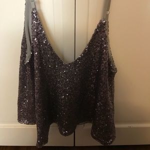 Sparkly tank top.